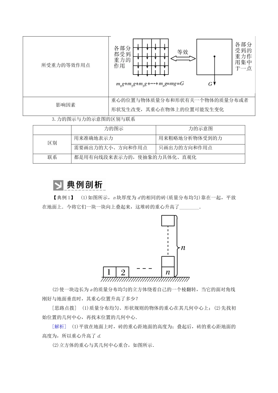 高中物理 第三章 相互作用——力 1 重力与弹力学案 新人教版必修1-新人教版高一必修1物理学案_第3页
