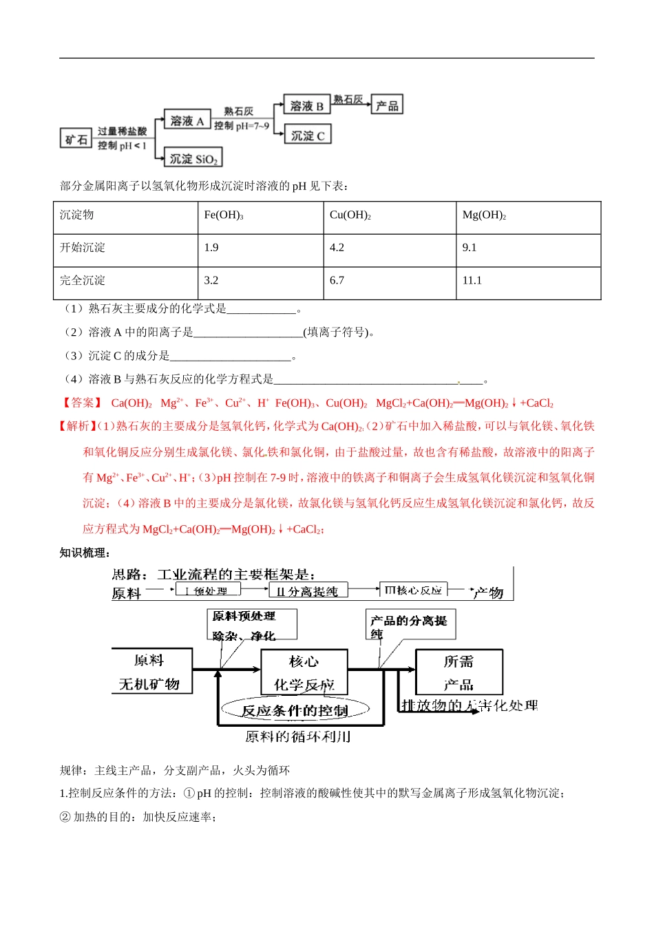 第13课  化学工艺流程测试题_第3页
