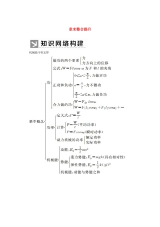 高中物理 第七章 机械能守恒定律 章末整合提升学案 新人教版必修2-新人教版高一必修2物理学案