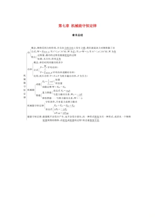 高中物理 第七章 机械能守恒定律章末总结学案 新人教版必修2-新人教版高一必修2物理学案
