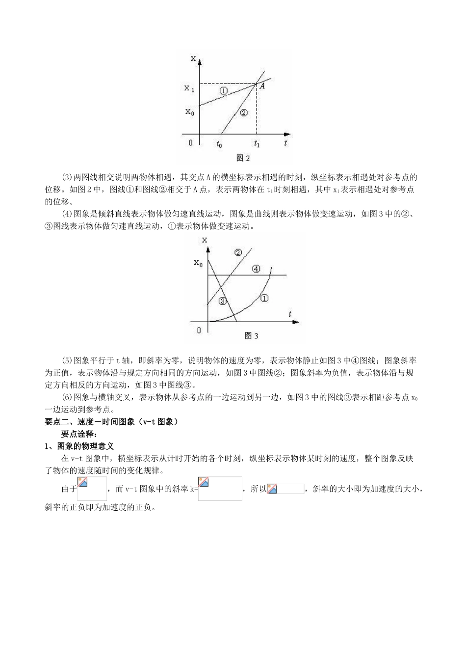 高中物理 第一章 运动的描述 图像法解决直线运动问题知识梳理学案 教科版必修1-教科版高一必修1物理学案_第2页
