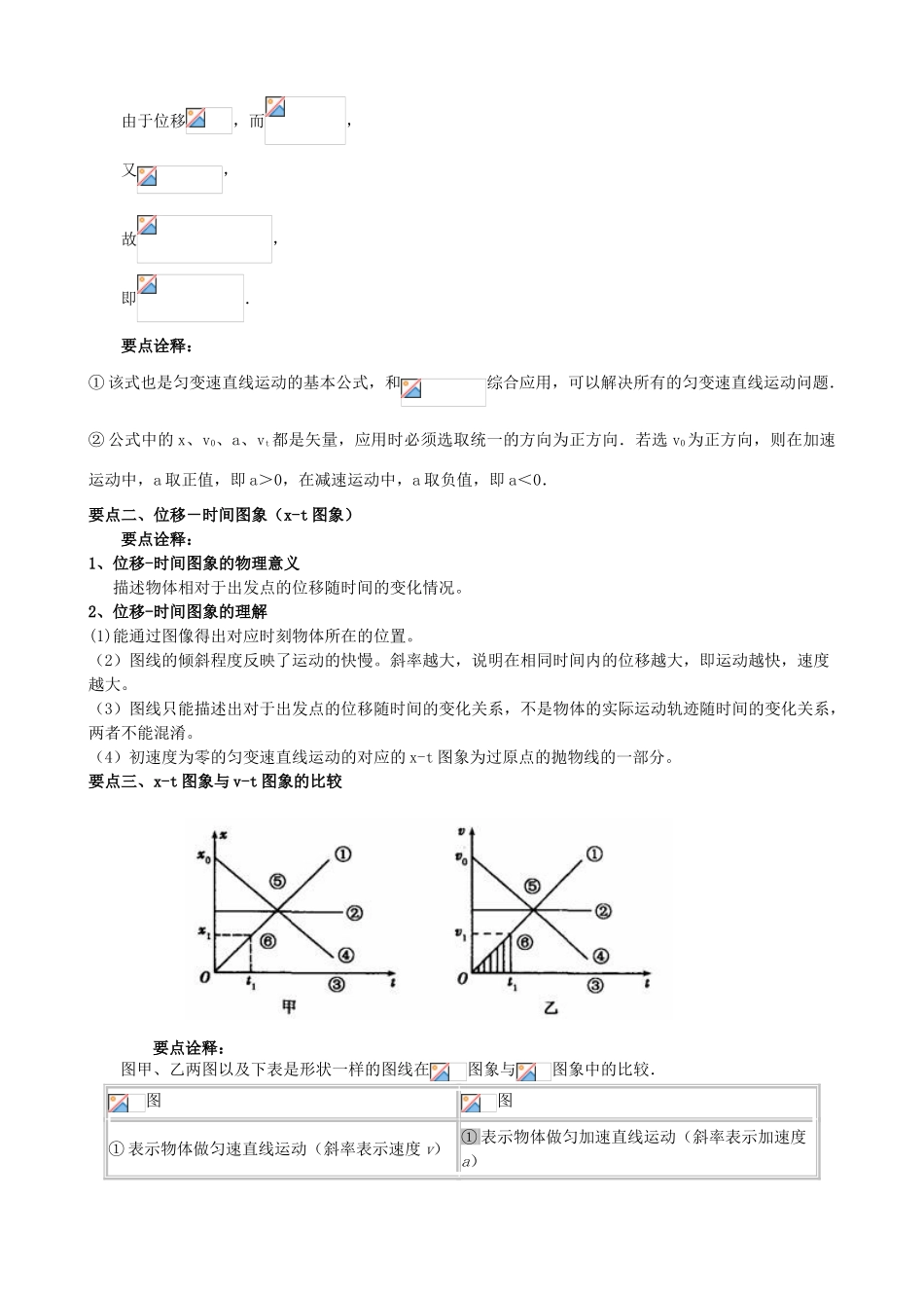 高中物理 第一章 运动的描述 匀变速直线运动的位移与时间的关系知识梳理学案 教科版必修1-教科版高一必修1物理学案_第2页
