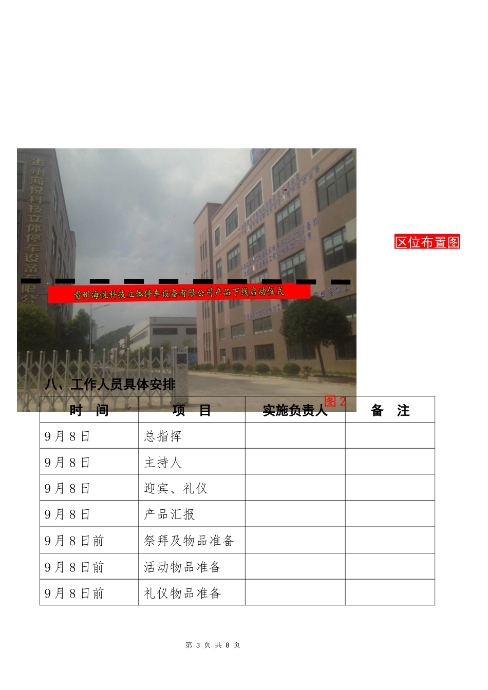 科技立体停车设备有限公司产品下线启动仪式策划书_第3页