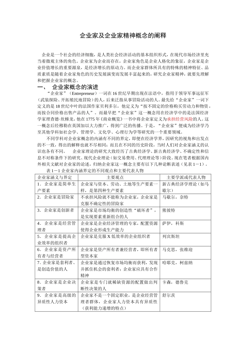企业家及企业家精神概念的阐释_第1页