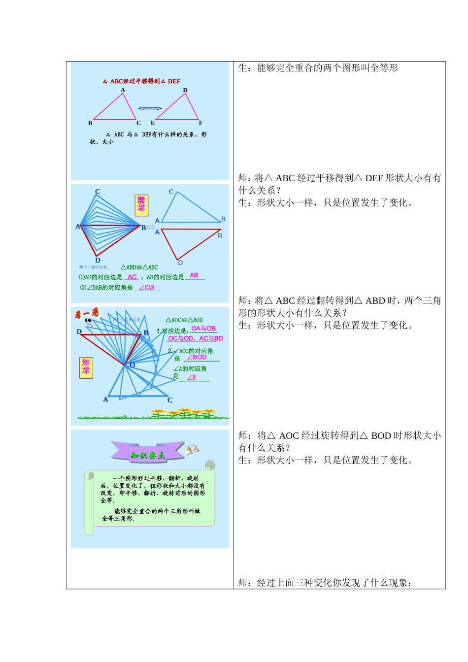 全等三角形课堂实录（第一课时）_第2页