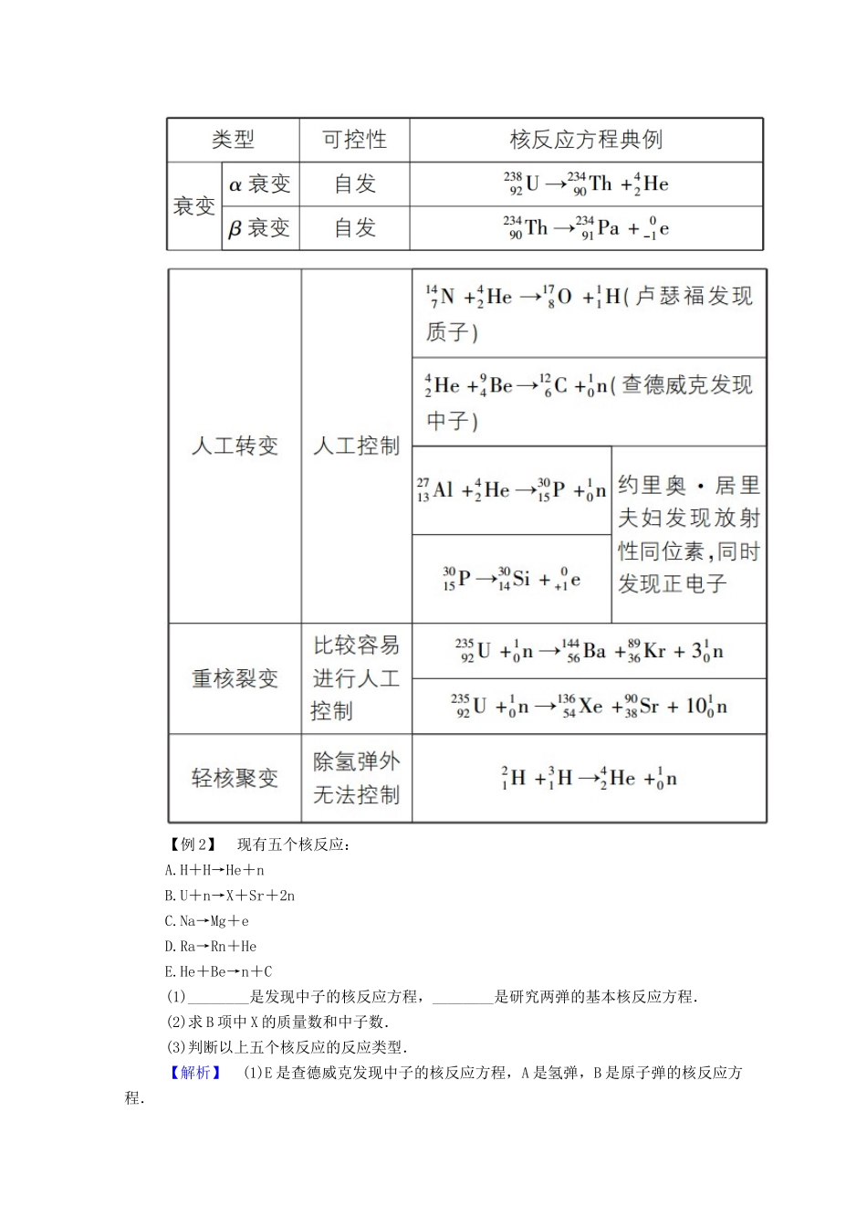 高中物理 第三章 原子核 本章专题整合提升教案 教科版选修3-5-教科版高中选修3-5物理教案_第2页