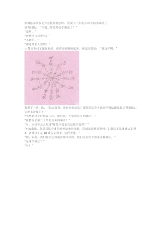 小二生的小G开始学乘法