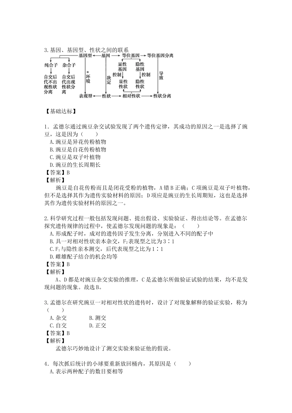 专题25 孟德尔遗传实验的科学方法_第3页