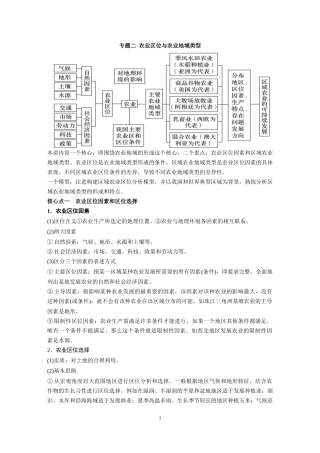 专题二 农业区位与农业地域类型