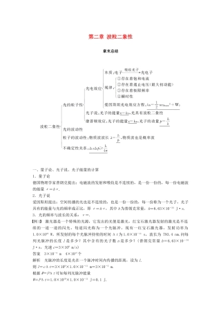 高中物理 第二章 波粒二象性章末总结同步备课教学案 粤教版选修3-5-粤教版高二选修3-5物理教学案
