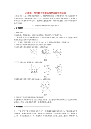 高中物理 第三章 磁场 第8讲 习题课：带电粒子在磁场和复合场中的运动学案 新人教版选修3-1-新人教版高二选修3-1物理学案