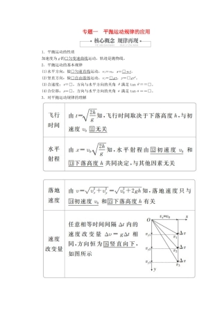 高中物理 第五章 抛体运动 专题一 平抛运动规律的应用教案习题（含解析）新人教版必修2-新人教版高中必修2物理教案