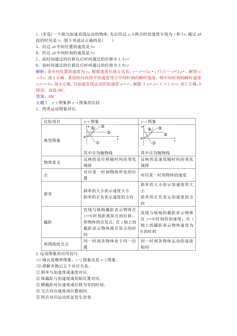 高中物理 第二章 匀变速直线运动的研究章末复习课 新人教版必修1-新人教版高一必修1物理学案_第3页