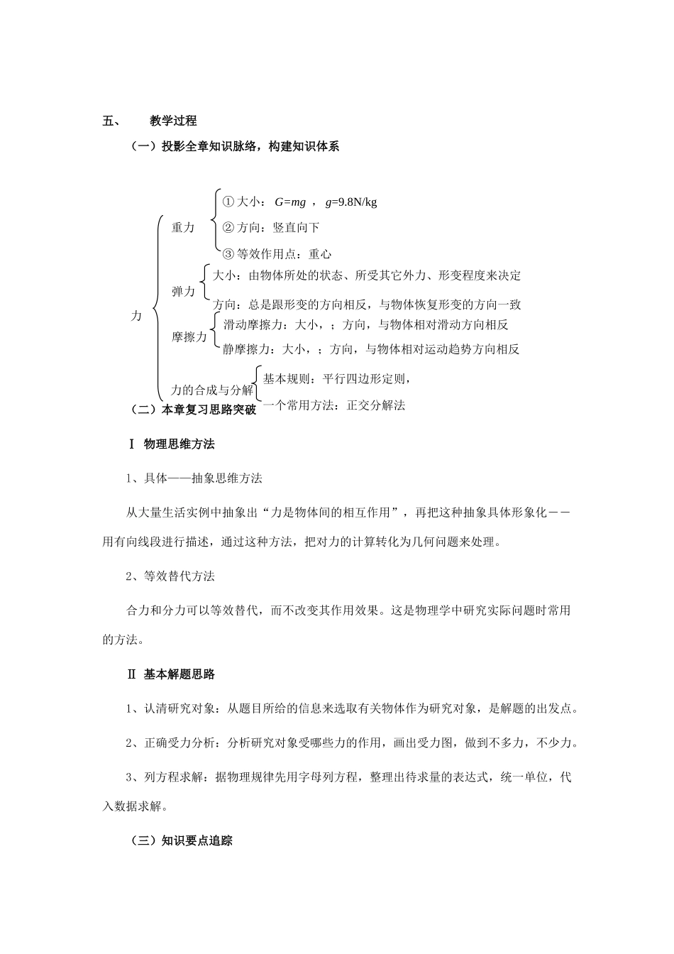 高中物理 第三章相互作用章末总结教案 新人教版必修1_第2页