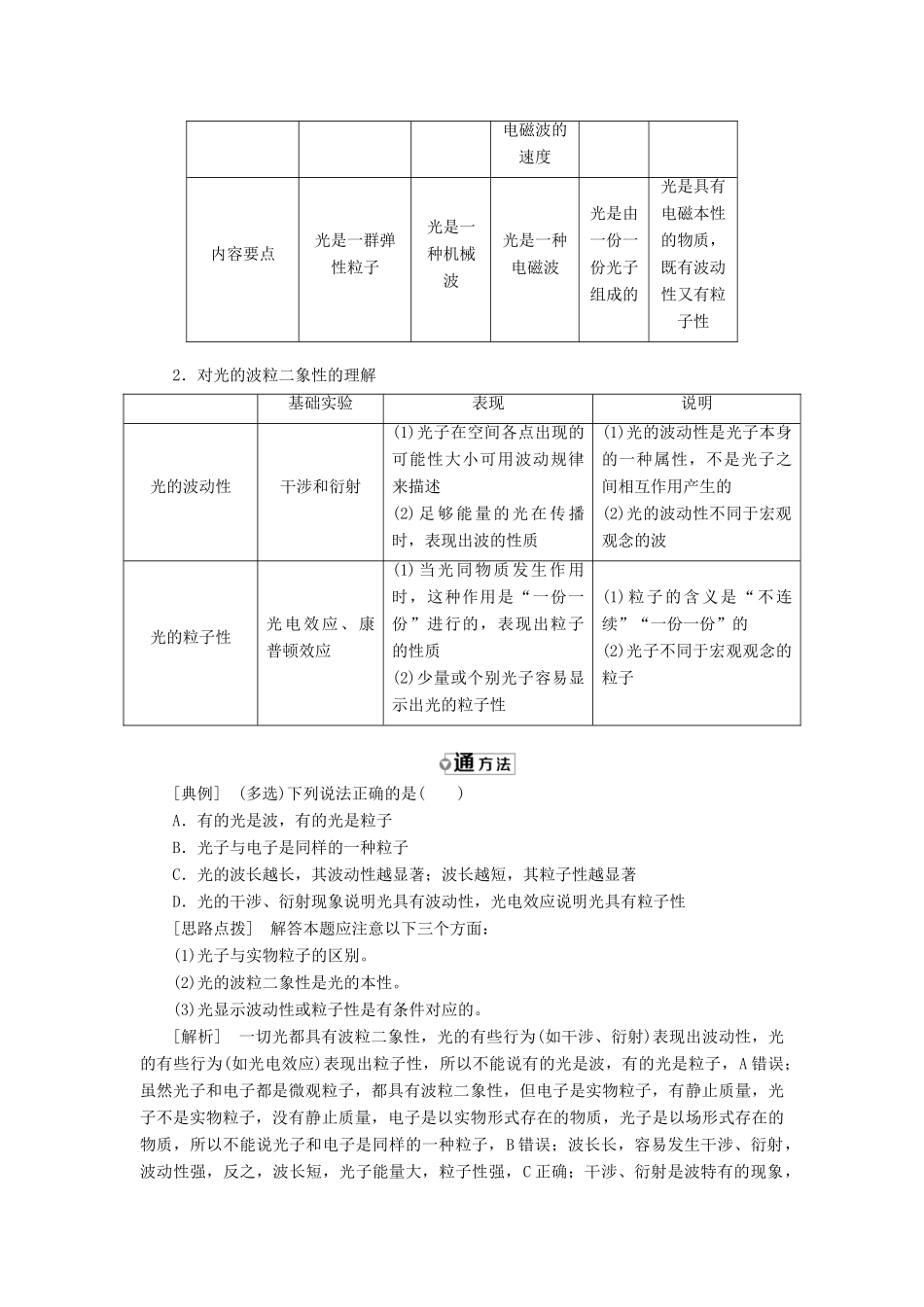 高中物理 第十七章 波粒二象性 第3节 粒子的波动性教学案 新人教版选修3-5-新人教版高二选修3-5物理教学案_第3页
