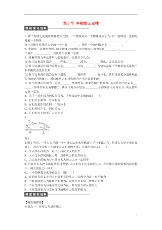 高中物理 第四章 第5节 牛顿第三定律课时作业 新人教版必修1-新人教版高一必修1物理学案