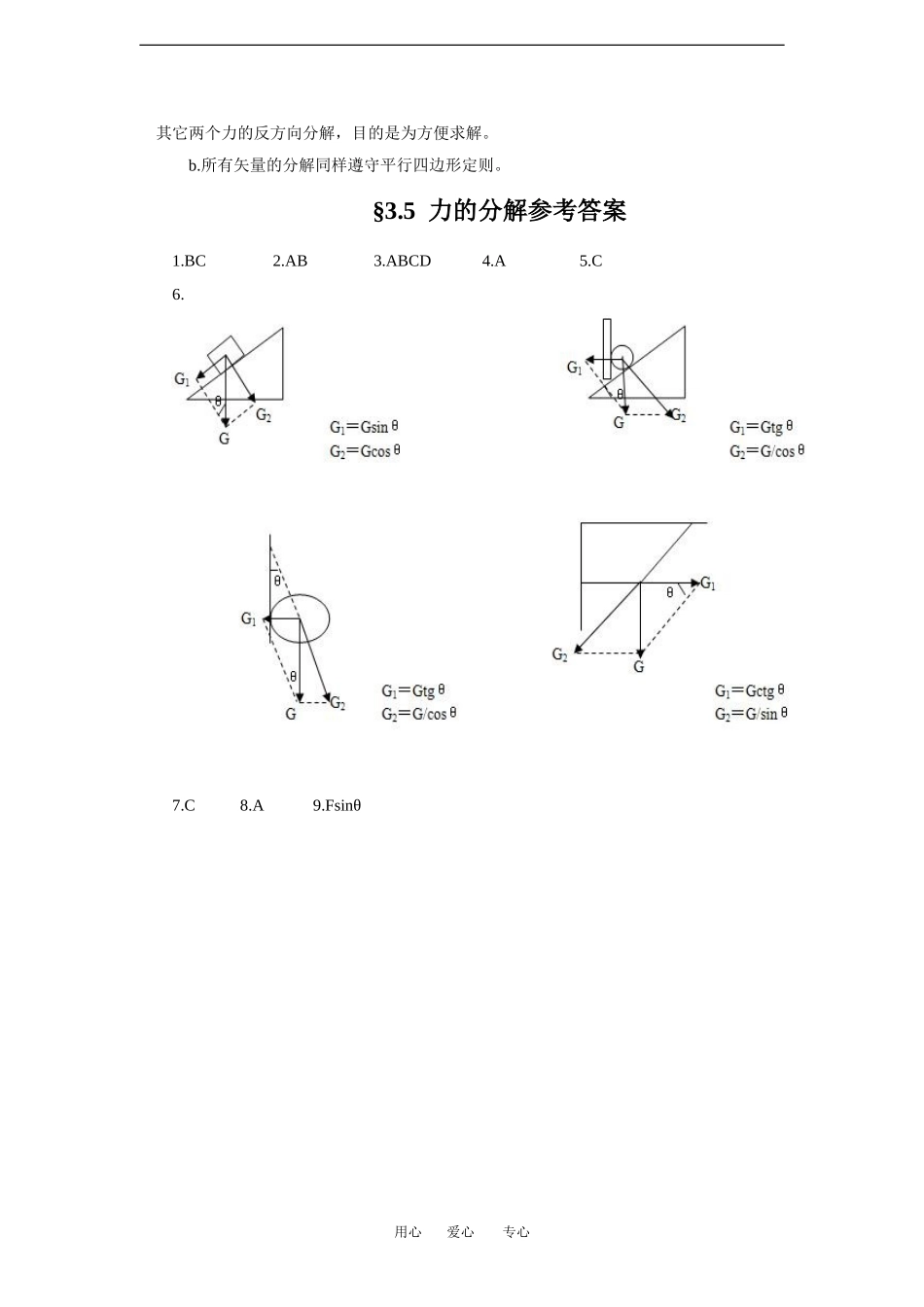 高中物理3.5 力的分解 学案新人教版必修1_第3页