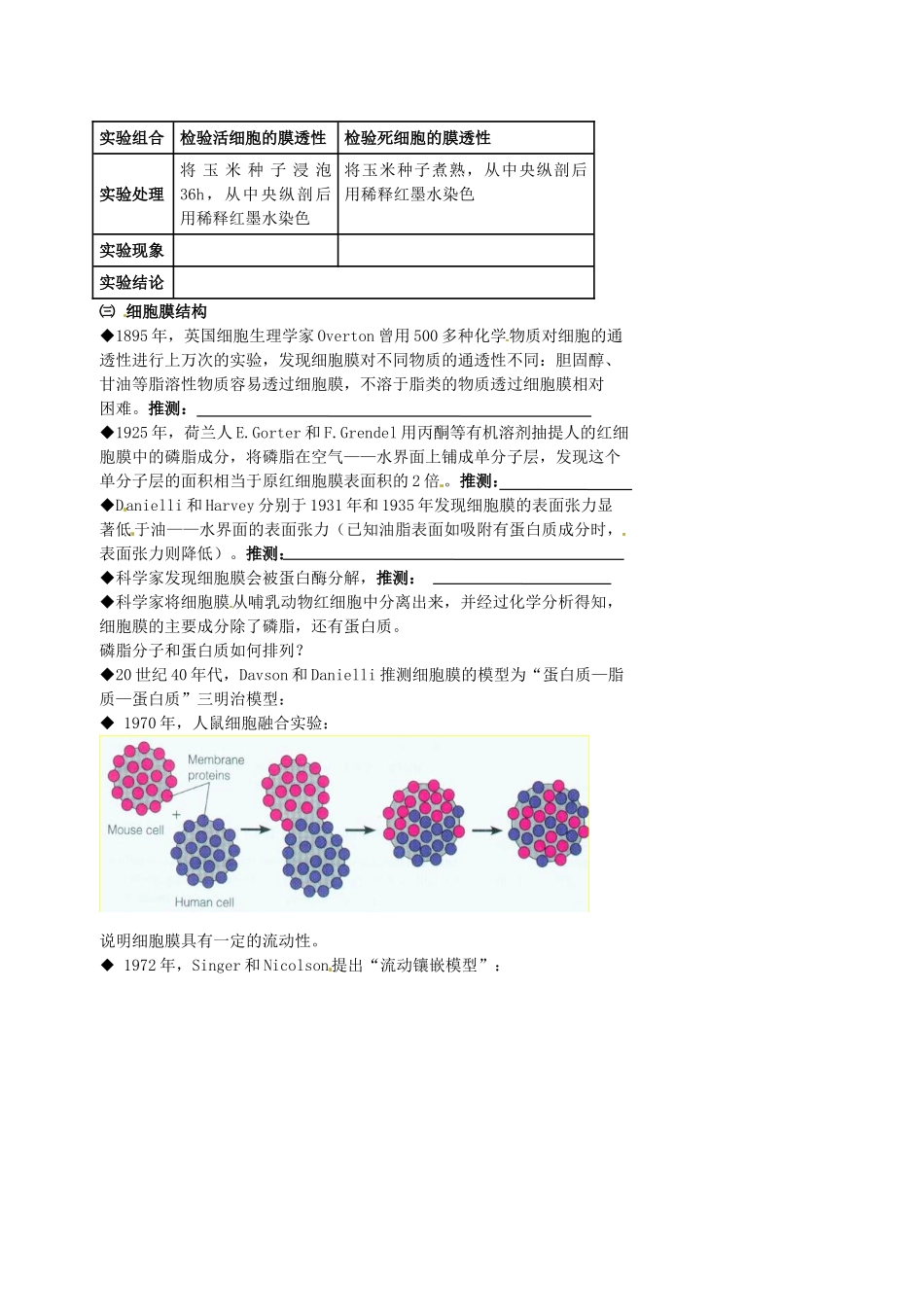 高中物理 细胞的结构（细胞壁和细胞膜）素材 新人教版必修1-新人教版高一必修1物理素材_第2页