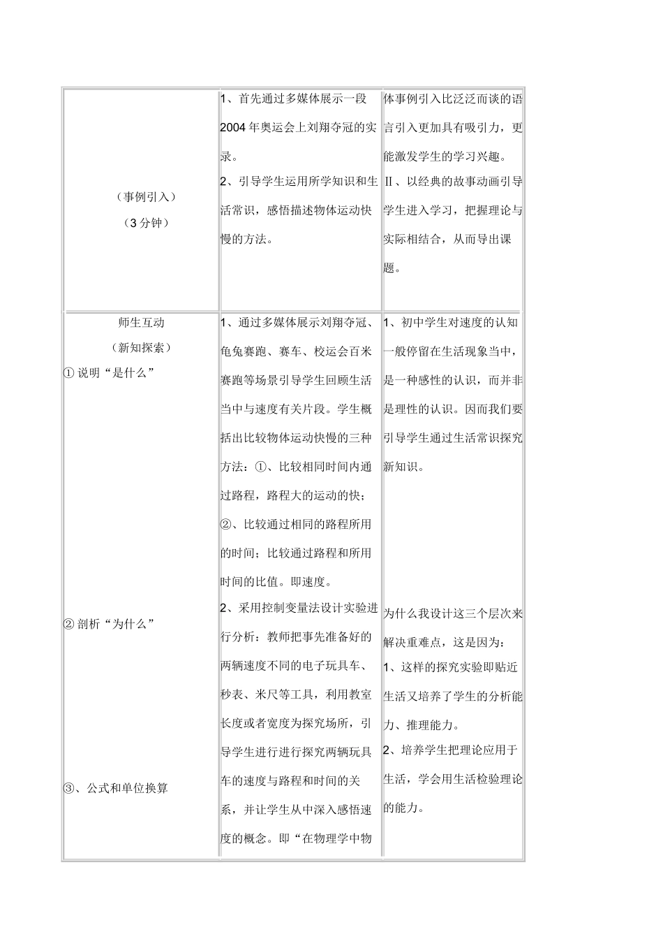 高中物理 运动的快慢说课稿 新人教版必修1_第3页
