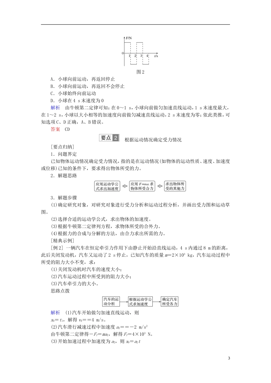 高中物理 第四章 牛顿运动定律 4.6 用牛顿运动定律解决问题（一）学案 新人教版必修1-新人教版高一必修1物理学案_第3页