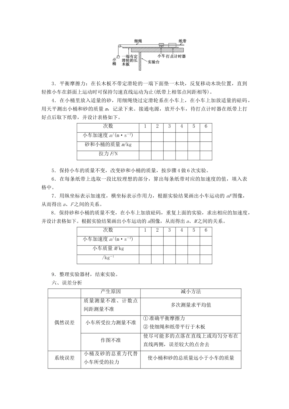 高中物理 第四章 牛顿运动定律 第2节 实验 探究加速度与力、质量的关系讲义（含解析）新人教版必修1-新人教版高中必修1物理教案_第2页