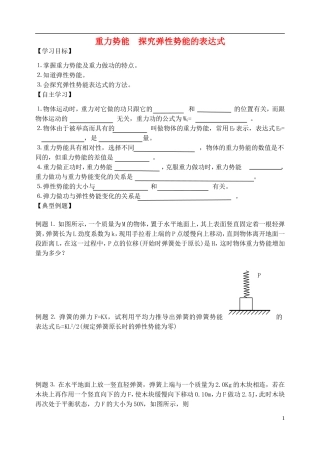 高中物理 重力势能 探究弹性势能的表达式复习学案 新人教版必修2-新人教版高一必修2物理学案