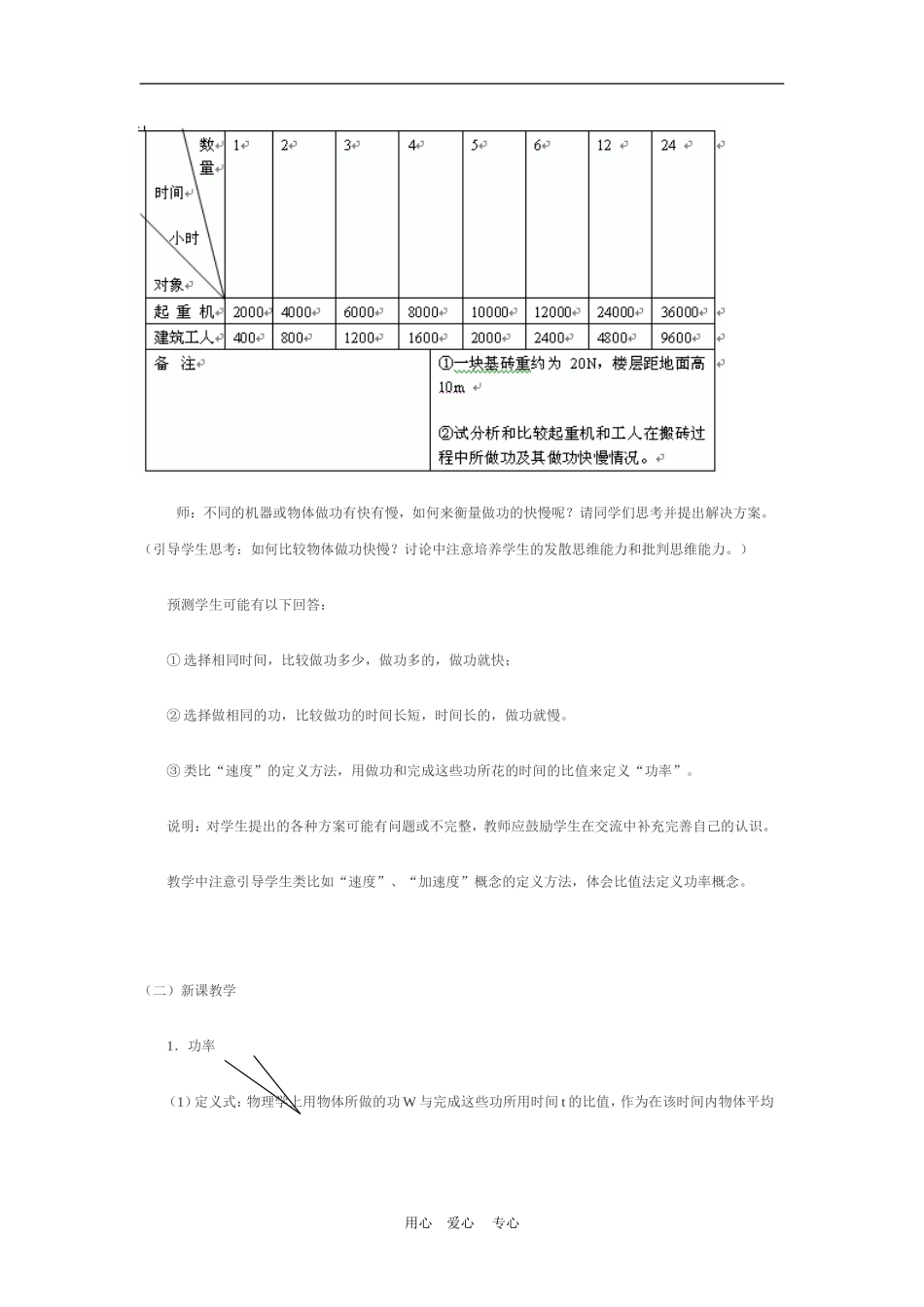 高中物理5.3功率　教案5人教版必修2_第3页
