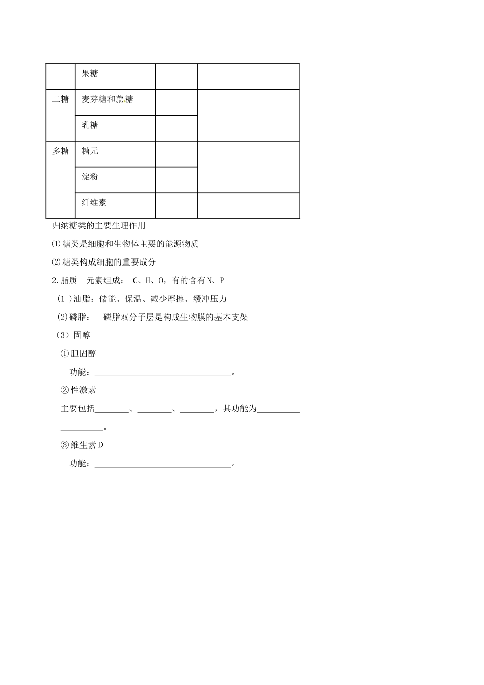 高中物理 组成细胞的分子（无机物、糖类 和脂类）素材 新人教版必修1-新人教版高一必修1物理素材_第3页