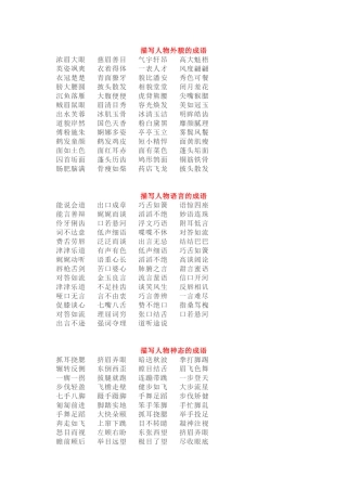 小学语文描写人物方面的成语锦集（附练习题）