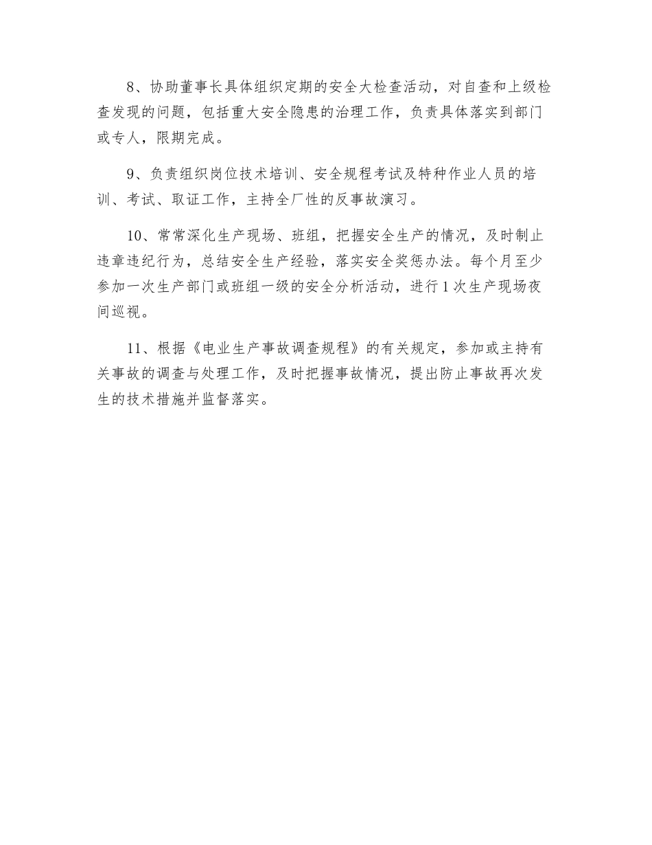 电力企业安全生产责任制标准——副总经理安全职责_第2页