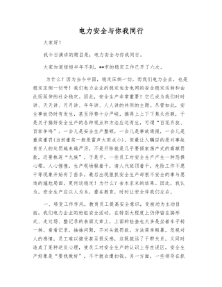 电力安全与你我同行