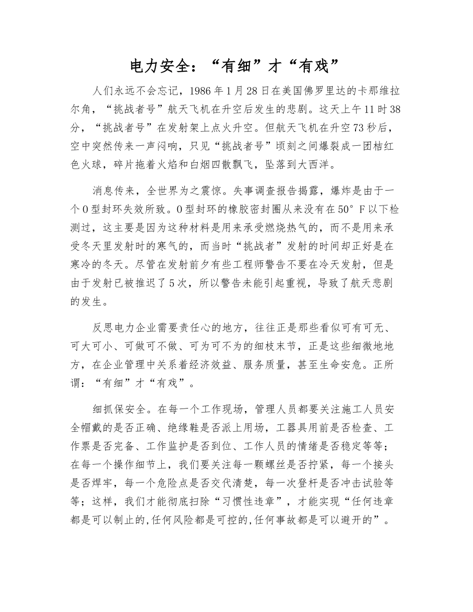电力安全“有细”才“有戏”_第1页