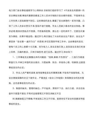电力安全事故心得体会