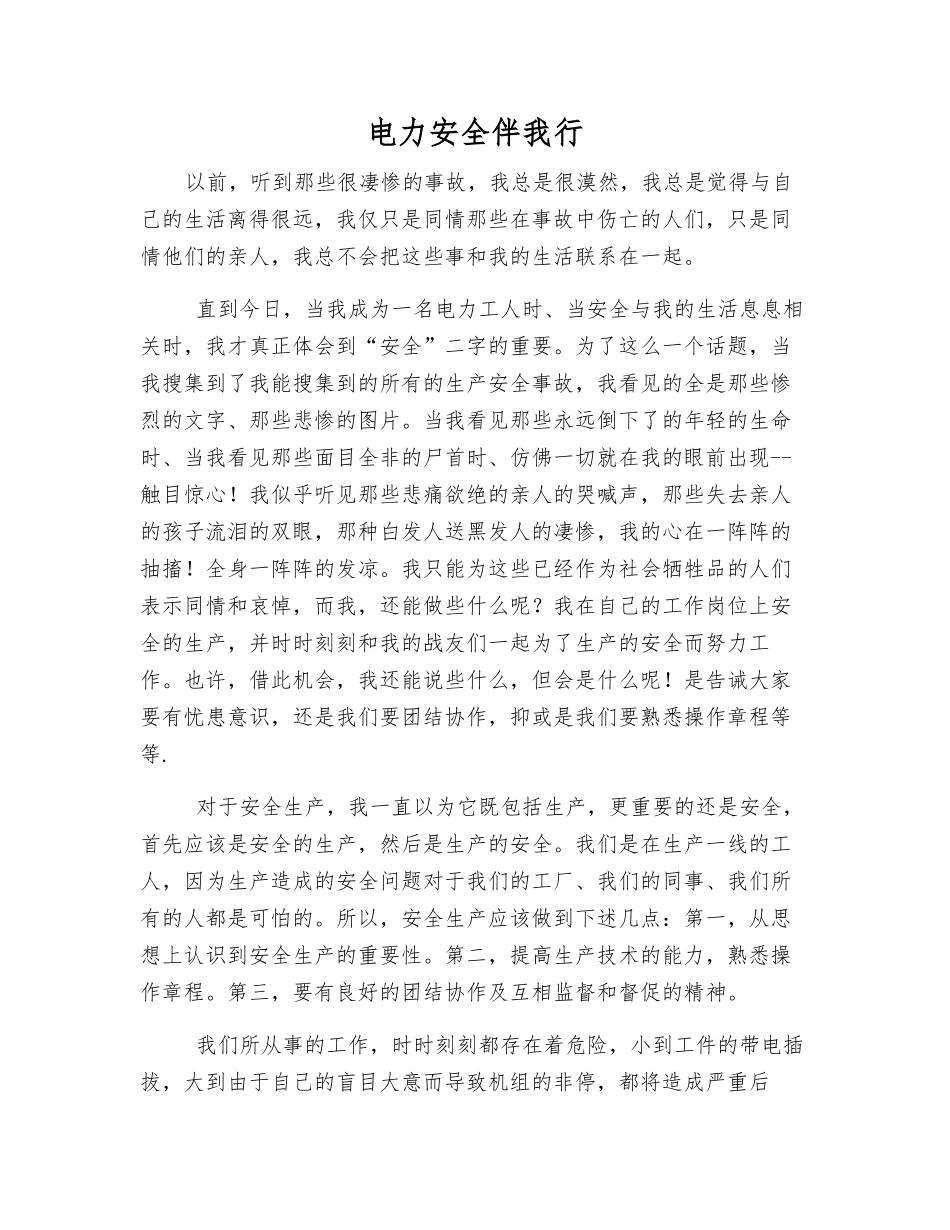 电力安全伴我行_第1页