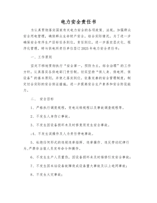 电力安全责任书