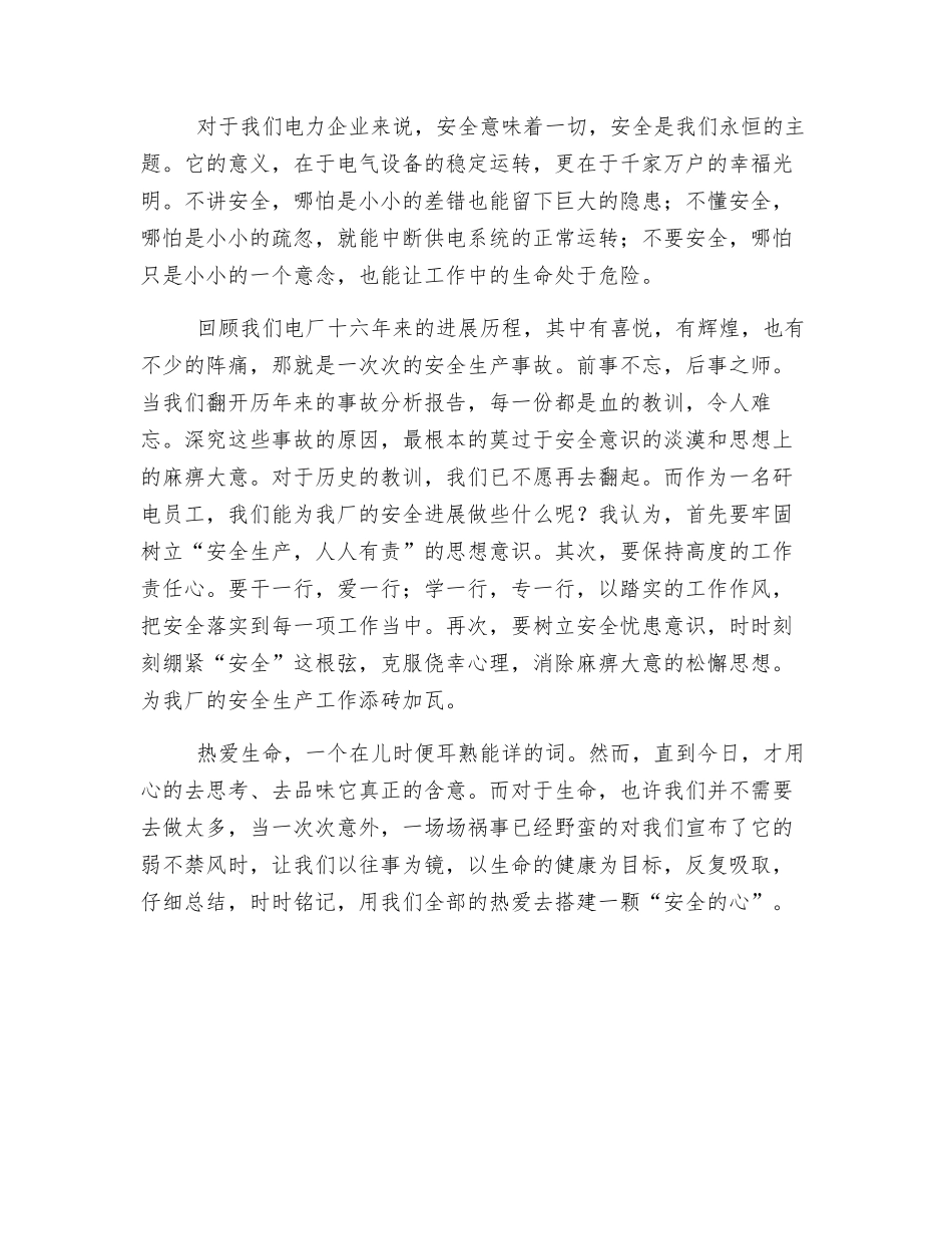 电厂职工关于安全生产心得体会_第2页