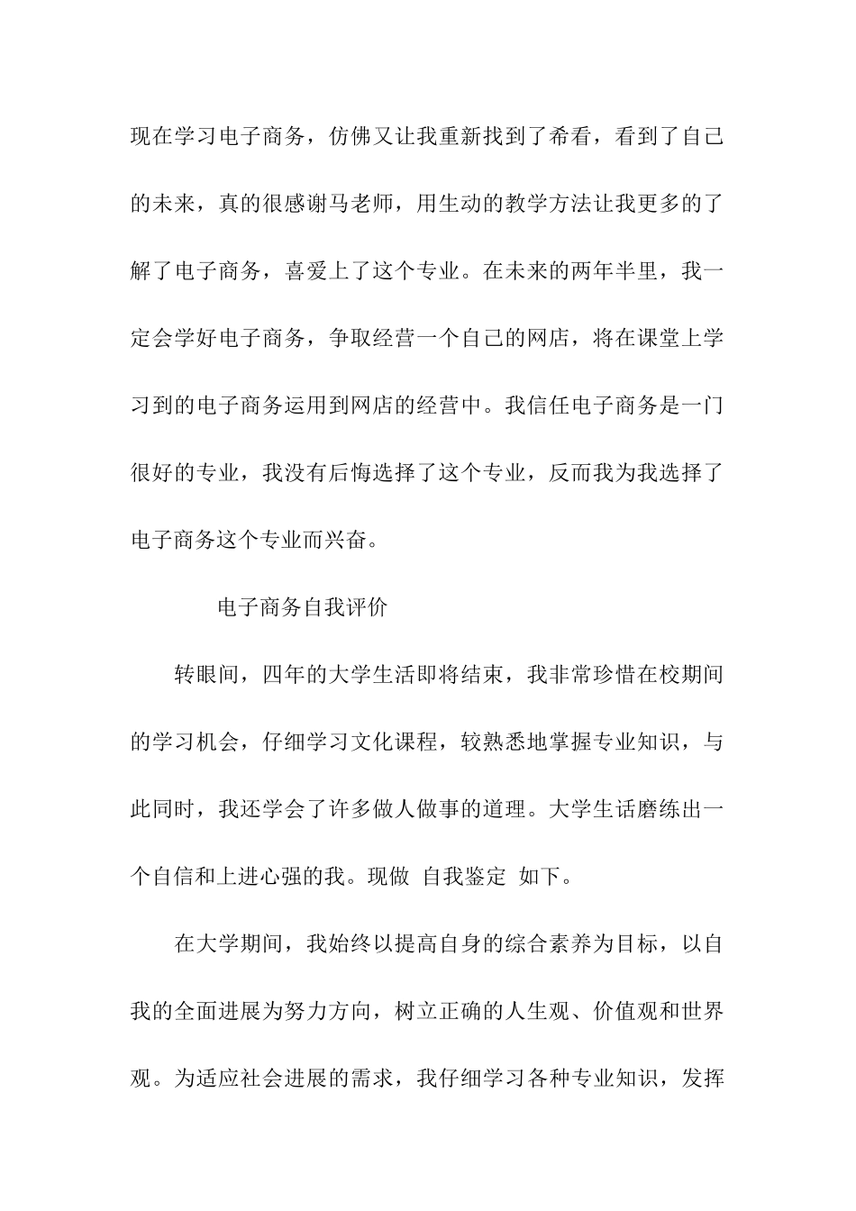 电子商务简历自我评价_第2页