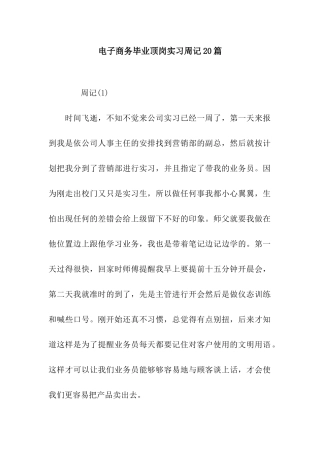 电子商务毕业顶岗实习周记20篇