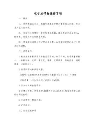 电子皮带称操作规程