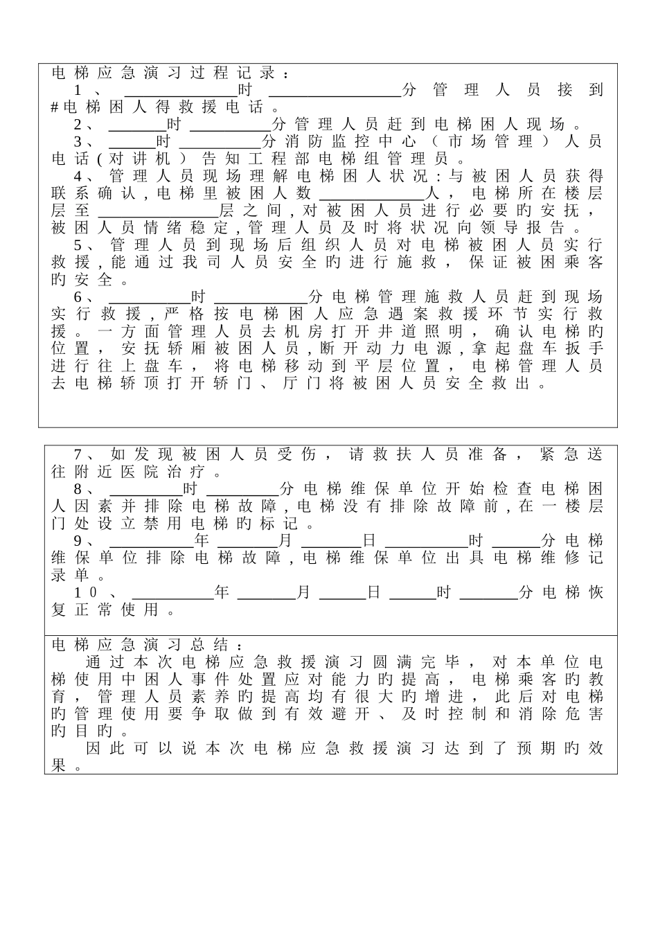 电梯应急演练记录_第2页