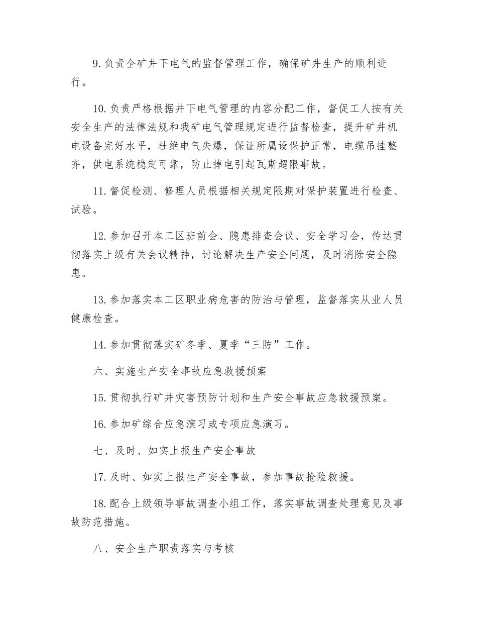 电管工区电气管理员班队长安全生产责任制_第2页