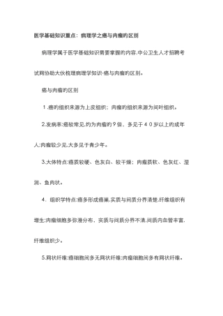 病理学之癌与肉瘤的区别-癌与肉瘤的区别