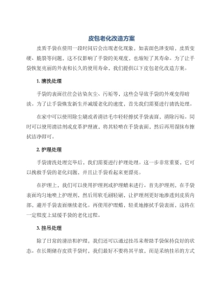 皮包老化改造方案