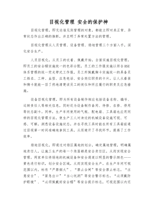 目视化管理-安全的保护神
