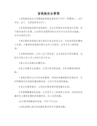 盲残炮安全管理