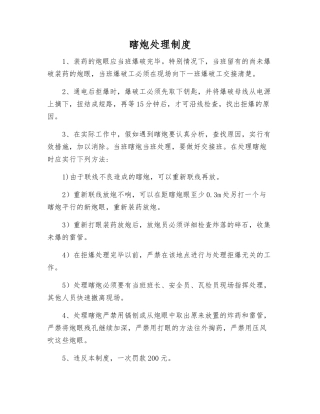 瞎炮处理制度