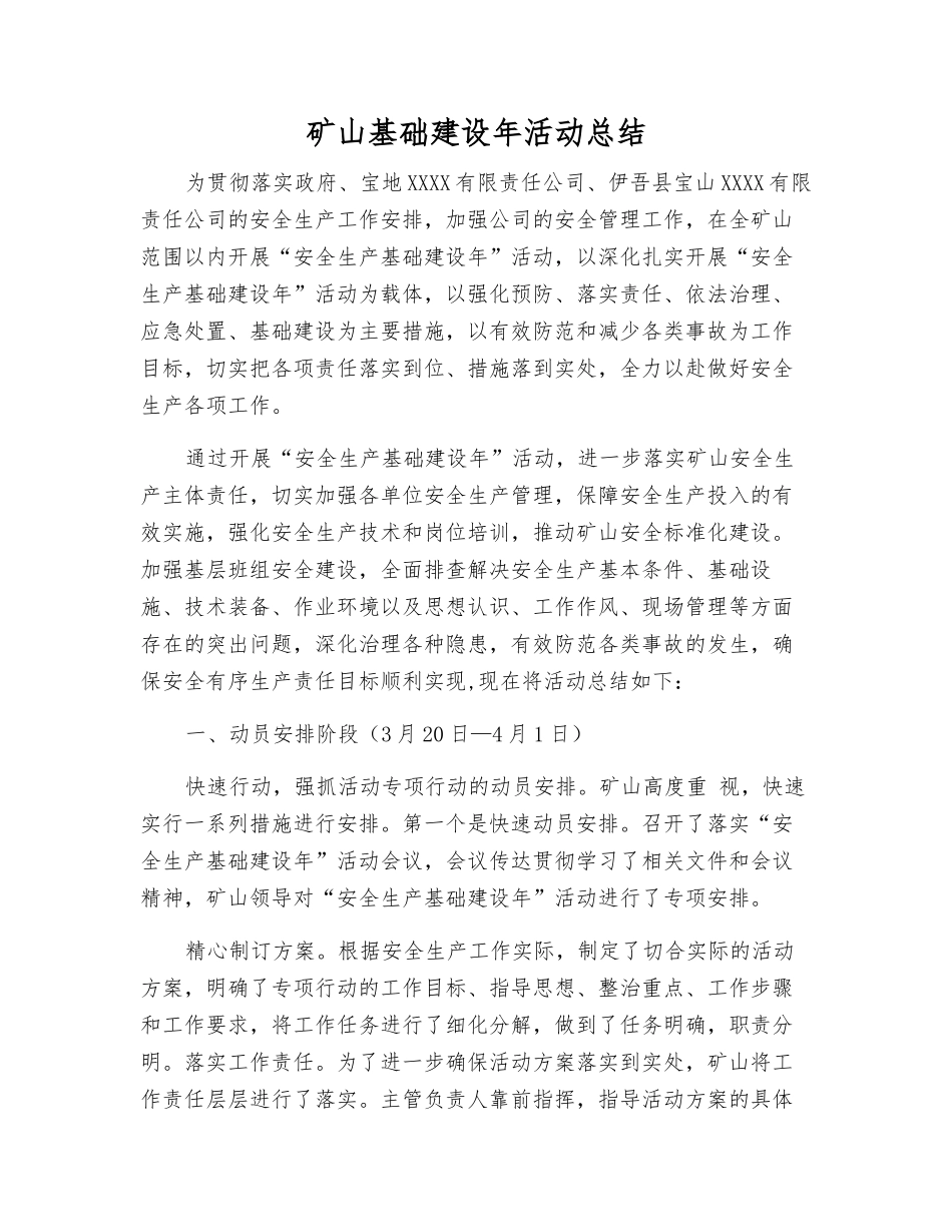矿山基础建设年活动总结_第1页