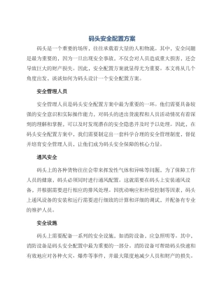 码头安全配置方案