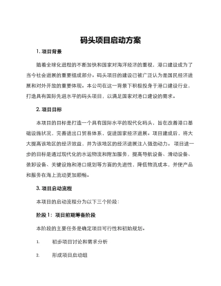 码头项目启动方案
