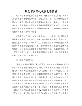 碳化塔内部优化及改进流程